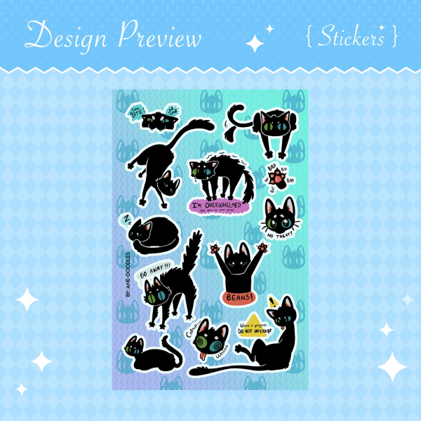 "DotDot" el gato (Coated Paper Stickers Sheet)