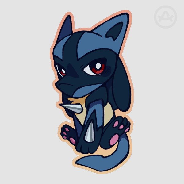 Grumpy Lucario sticker