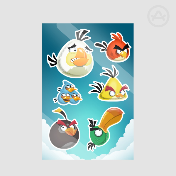 Angry Birds Core 5 Stickers Sheet