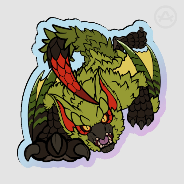 Green Nargacuga Acrylic Pin