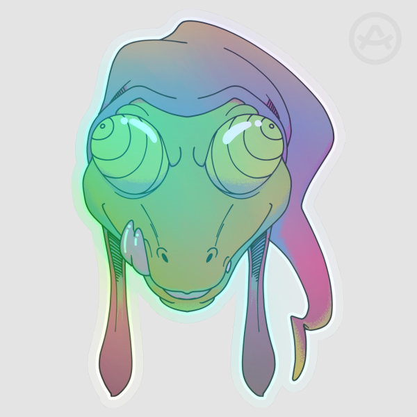 Rainbow Slink Clear PET Vinyl Die Cut Sticker
