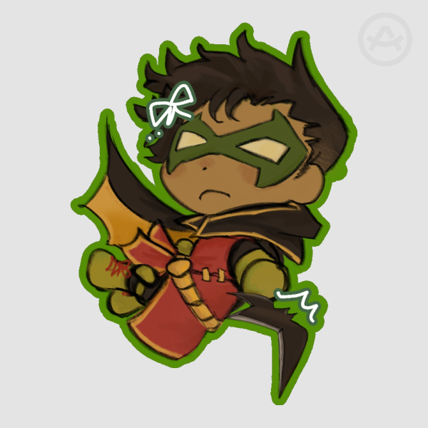 Damian Wayne sticker | throwing stuff!