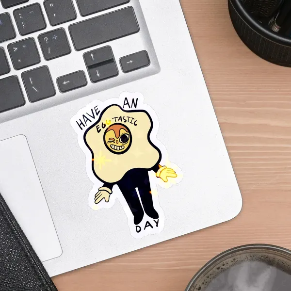 Die Cut Egg pun Stickers