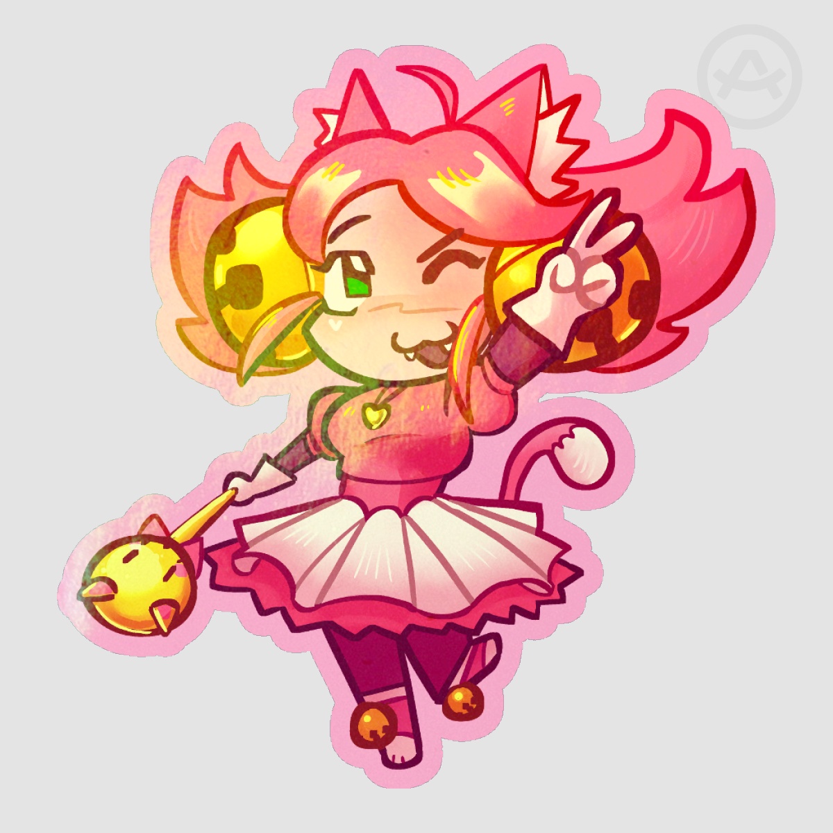 Pink Chibi Sticker