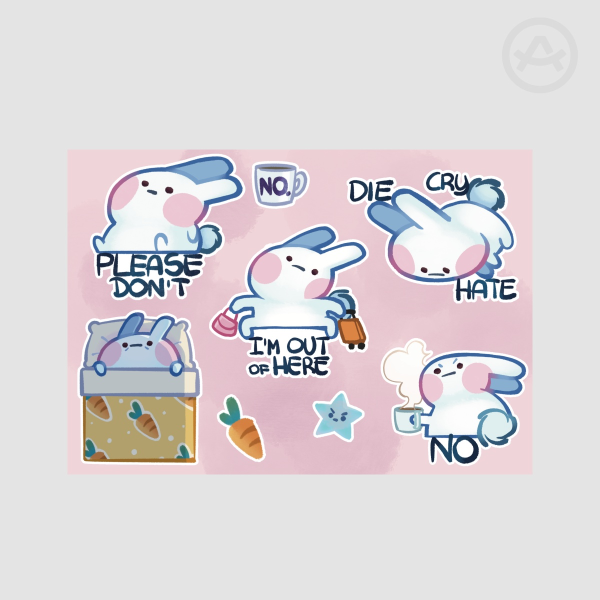 Angry Bunny is Angry Sticker Sheet