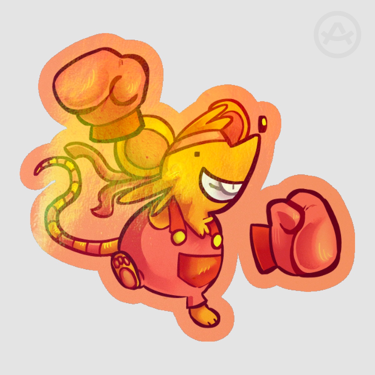 Orange Chibi Sticker
