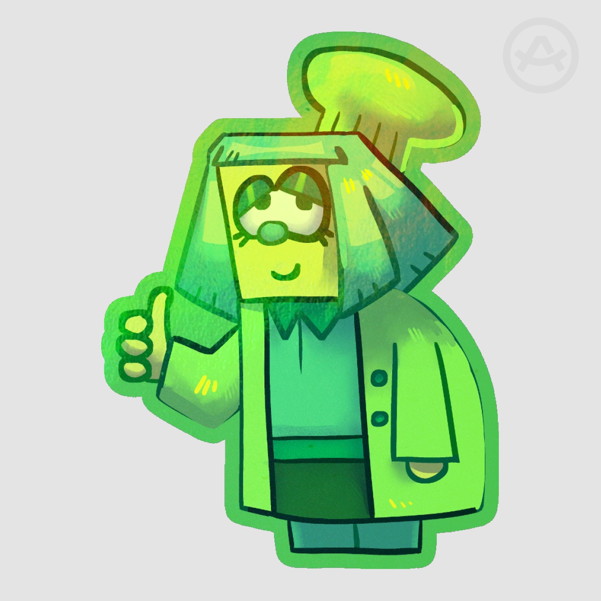 Green Chibi Sticker