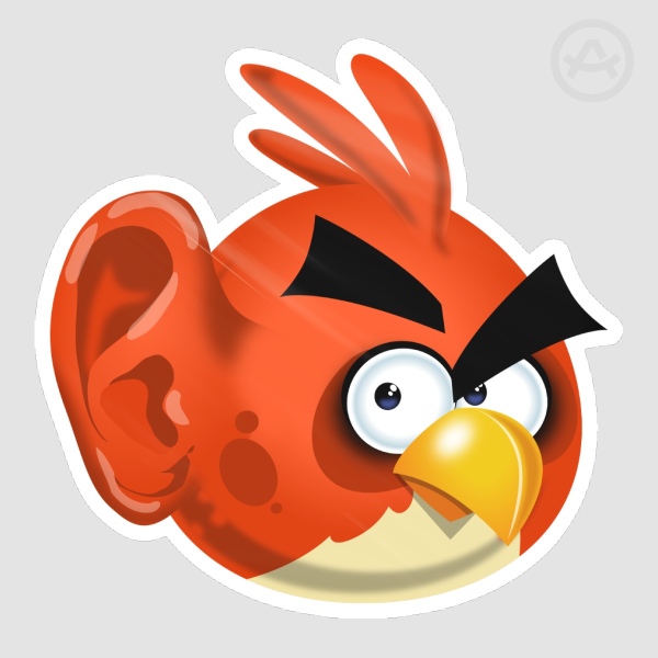 Angry Birds Red Ear Sticker