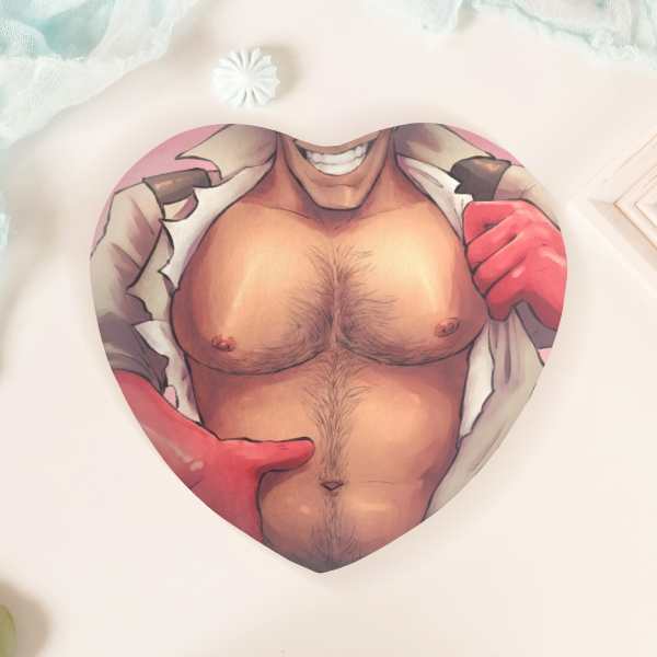 Burly Beast Heart Plush Badge