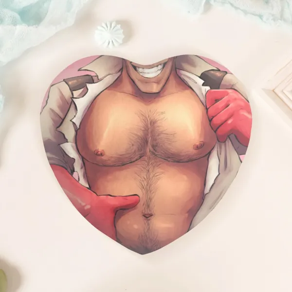 Burly Beast Heart Plush Badge