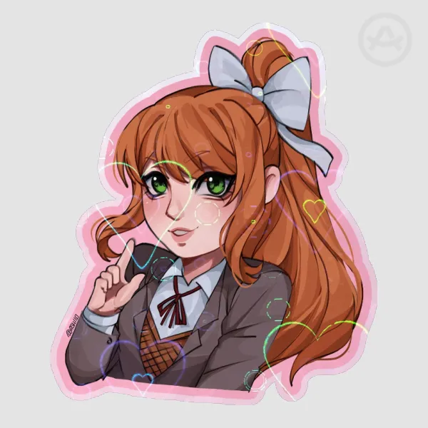 Chibi Monika Heart Sticker