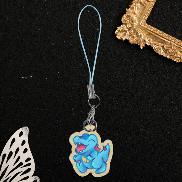 Totodile Wood Phone Charm