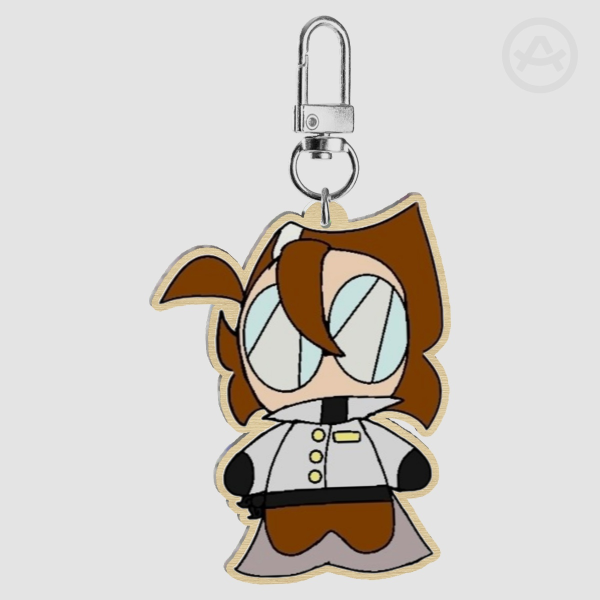 Mark labubu - Wood Keychain
