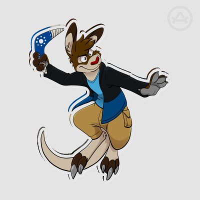 Jawva with Boomerang Acrylic Pins