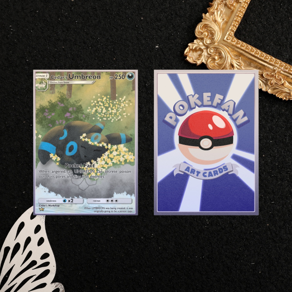 Black and blue cat pocket animal monster Pearl Paper Photocards