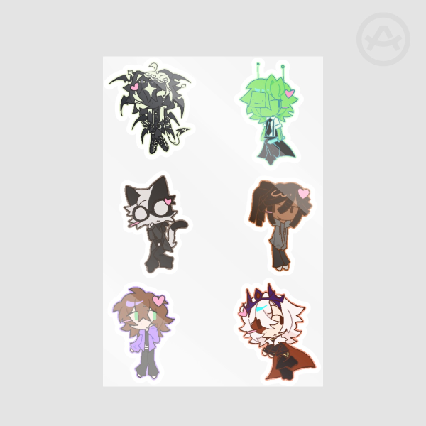 pink team sticker sheet