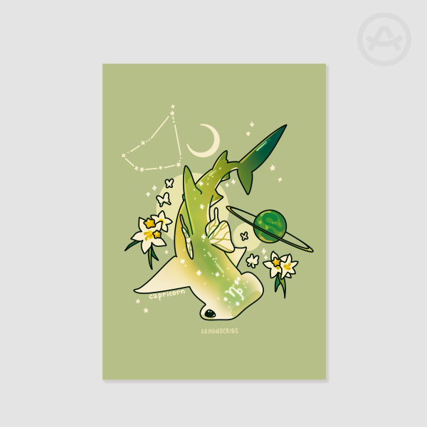 Capricorn Hammerhead Shark Print