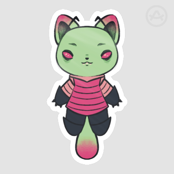 Invader Zim Cat Die Cut Stickers