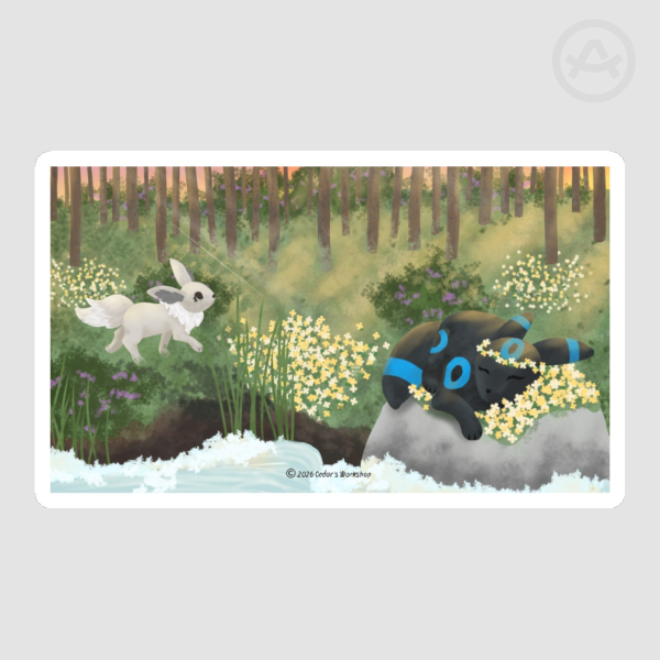 Sunset pocket animal monster Die Cut Stickers