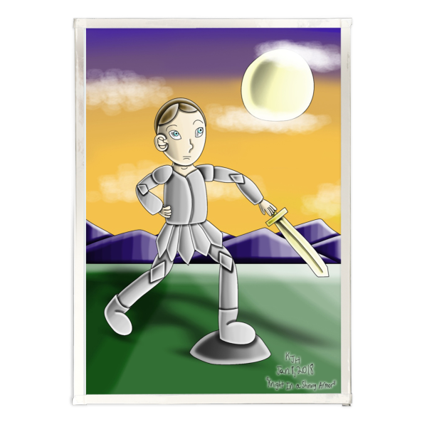 Knight In A Shining Armor Art Boards with Silver-Edged - 5.8" x8.3"(148x210mm)