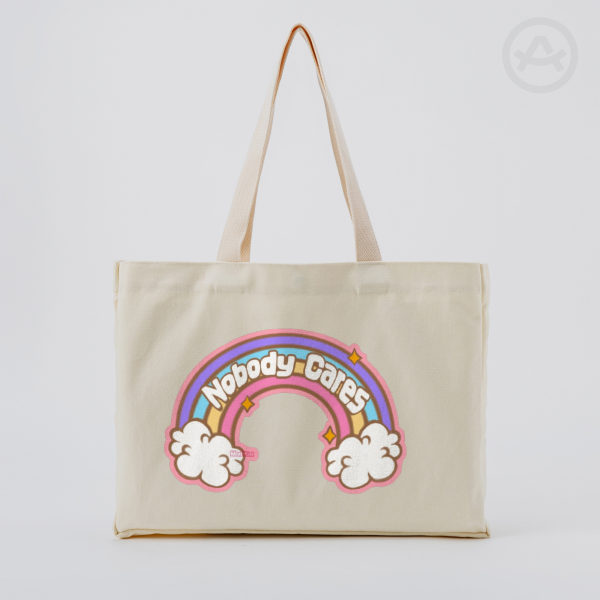 Nobody Cares Rainbow Canvas Tote Bag
