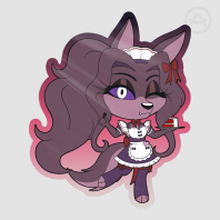 Chibi Maid Violet - Colored Edge Die Cut Sticker