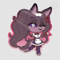 Chibi Maid Violet - Colored Edge Die Cut Sticker