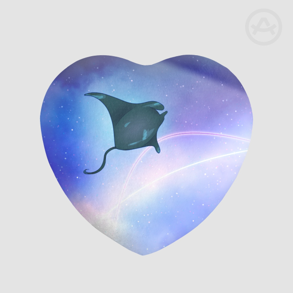 Manta Ray - Heart Shape Plush Badge