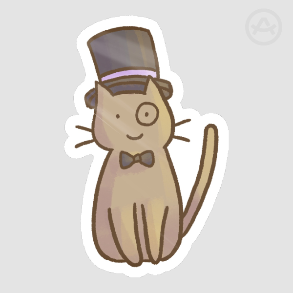 Well-Dressed Sir Cat Die Cut Sticker