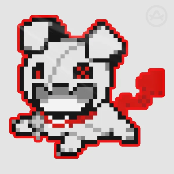 PIXEL OWIE - HEARTLESS PROJECT - Colored Edge Die Cut Stickers
