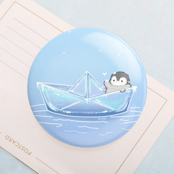 Penguin Ice Boat Pin