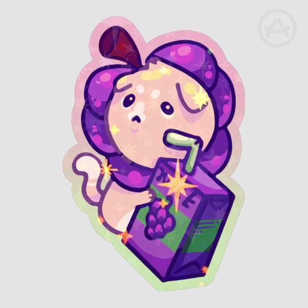 Grape-Juice Cat! Stickers