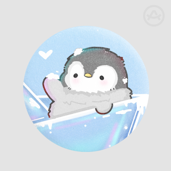 Snowy Penguin Plush Badge