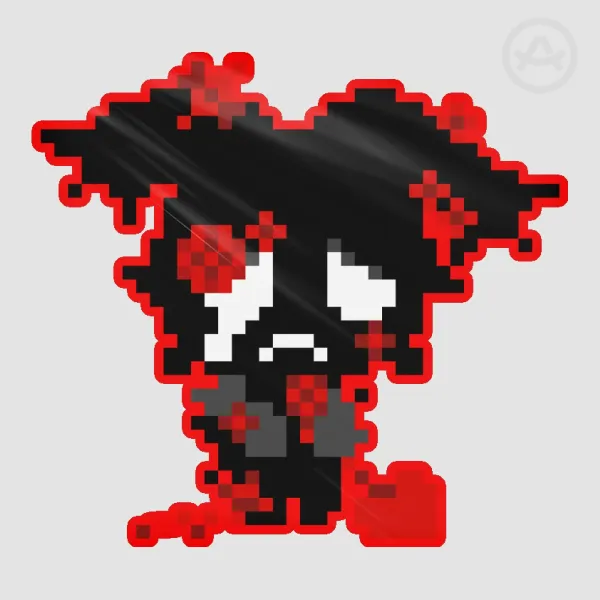 PIXEL EMPTIE - HEARTLESS PROJECT - Colored Edge Die Cut Stickers