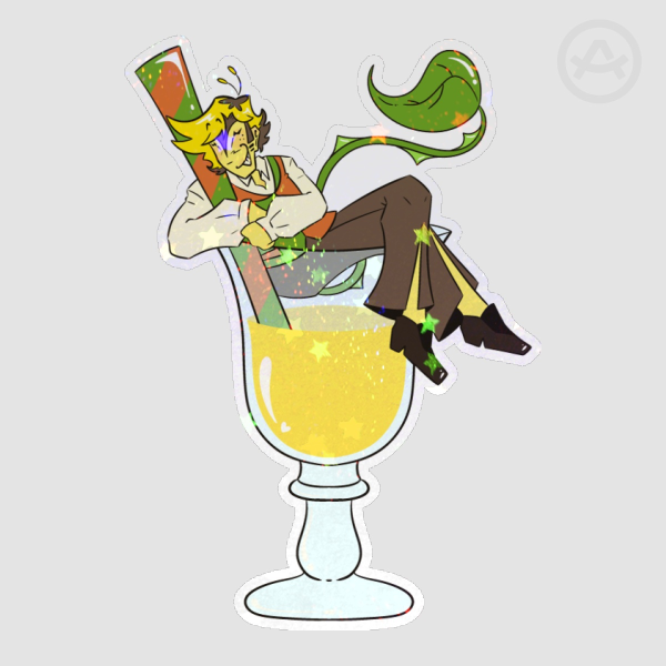 Flowery Drink Sticker