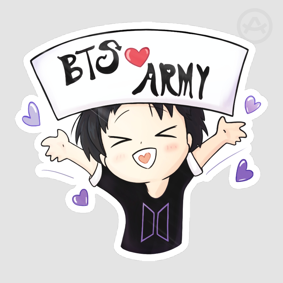 BTS Jin: Heart ARMY Sign Sticker