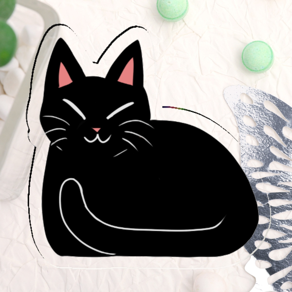Cat - Black - Acrylic Pin