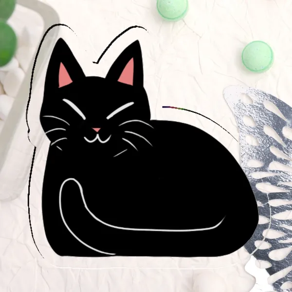 Cat - Black - Acrylic Pin