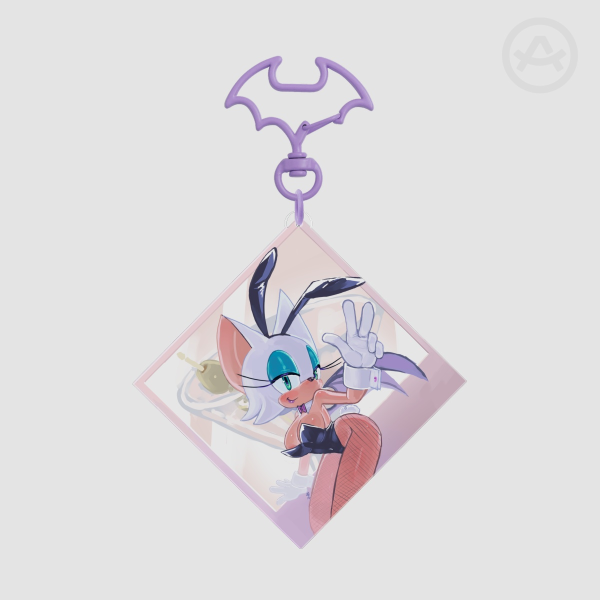 Bunny Girl Rouge Cheki Acrylic Keychain