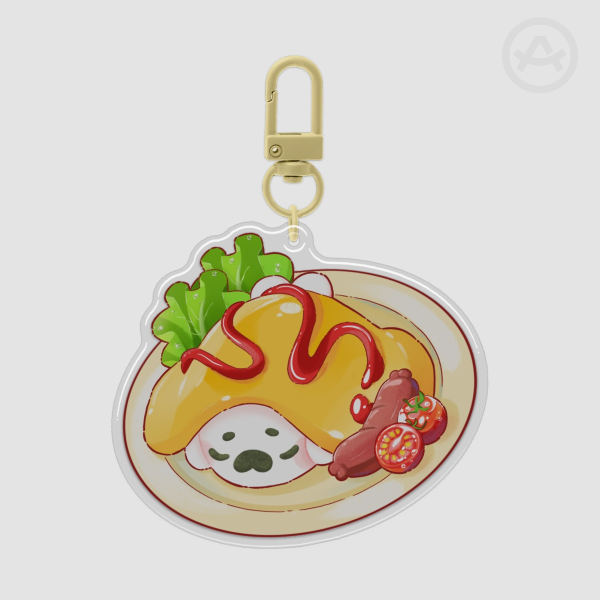 Omelet Seal Epoxy Clear Acrylic Keychain