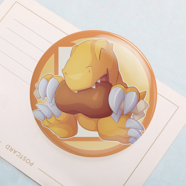 Agumon Meat - Round Button Pin