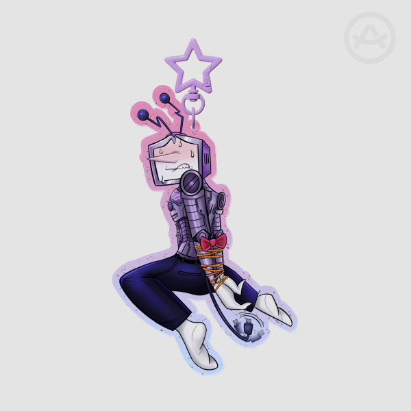 Tied Tenna Large Glitter Keychain