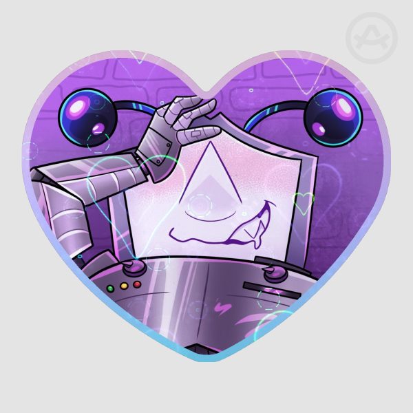Tenna "Robot Lover" Holo Heart Sticker
