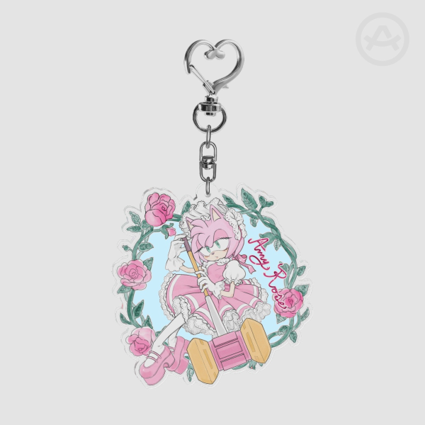 Elegant Amy Rose Acrylic Keychain