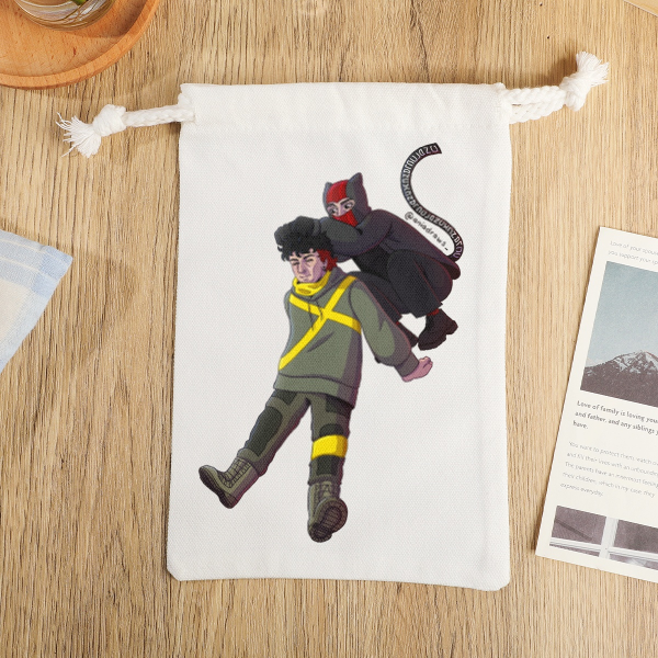 Torchbearer and cat Clancy Drawstring Pouch