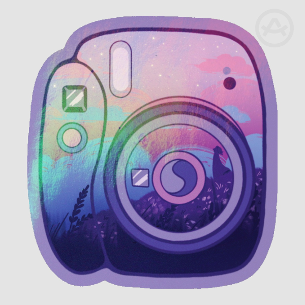 Purple holographic Polaroid