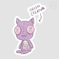 Gloom Bat Useless Creature Silly Die Cut Stickers