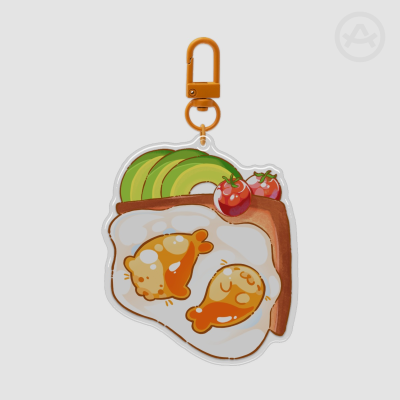 Egg Toast Seals Epoxy Clear Acrylic Keychain