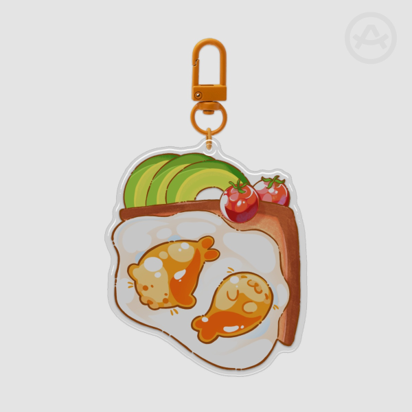Egg Toast Seals Epoxy Clear Acrylic Keychain