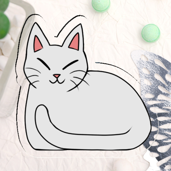 Cat - White - Acrylic Pins